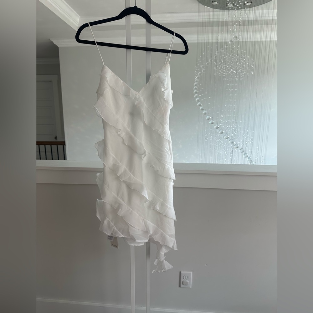 Abercrombie and Fitch Elegant White Ruffle Dress